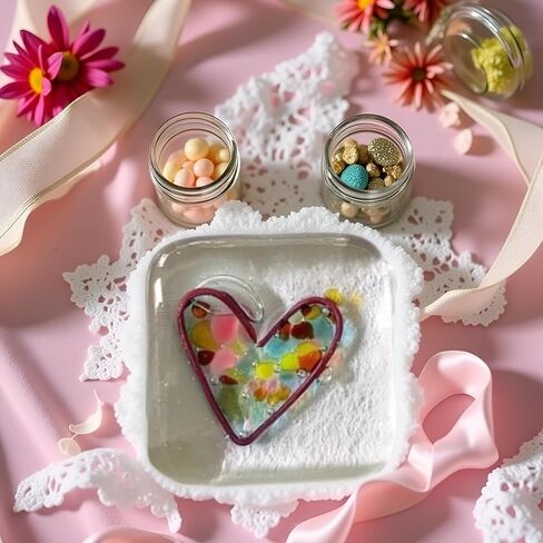 رمز جيب على شكل قلب من الزجاج المصقول أو الزجاج أو الراتنج من JJLFresheners، هدية تذكارية مصنوعة يدويًا للأصدقاء أو الأزواج أو العائلة in Kuwait