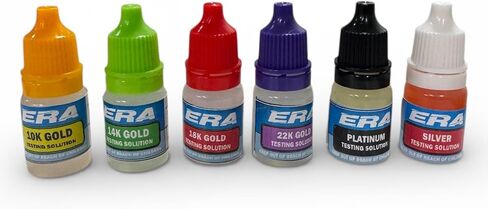 مجموعة اختبار المجوهرات من ERAFINE at Home، طقم اختبار البلاتين الذهبي والفضي مع حجر اختبار، زجاجات تعليمات 5 مل، كشف مجوهرات خردة المعادن in Kuwait