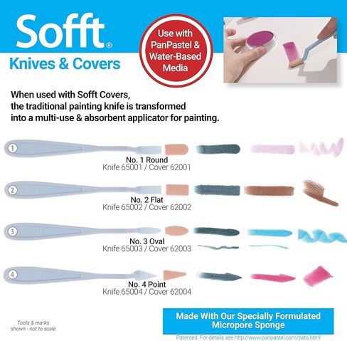 Sofft Artist Tools by GOLDEN, Sofft Knife & 5 Covers - Round (No. 1), Professional Artist Pastels in Saudi Arabia