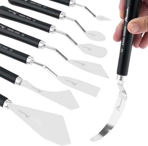 PHOENIX Flexible Palette Knife Set - 8 Pieces Stainless Steel Painting Knives with Gift Box, Art Knife Paint Spatula for Oil Acrylic Paint in Saudi Arabia