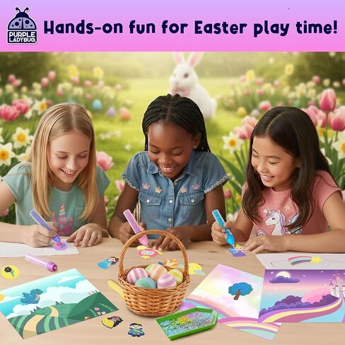 PURPLE LADYBUG My Beadstories Unicorn & Princess Bead Art Craft Kit, DIY Mosaic Activity with Story Pals & Backgrounds Birthday gift idea, Colorful Art Kit Crafts for Girls Age 6-7 year old girl gifts in Kuwait