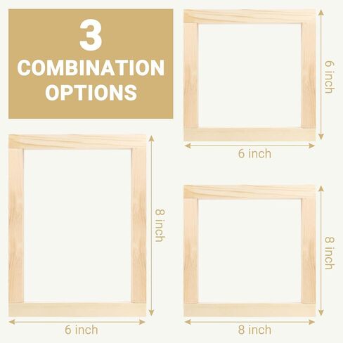 2 Sets Needlepoint Stretcher Bars for Needlework with 40 Tacks, 2 Sizes 8 Pcs Wooden Canvas Stretcher Bars Needlepoint Frame Set Art Supplies for Needlework Embroidery, Embroidery Enthusiasts's Gifts in Kuwait