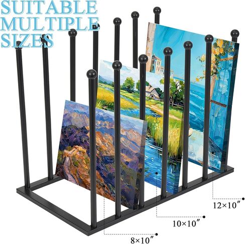 Metal Art Drying Rack Heavy-Duty Paint Display Stand Adjustable Multi-Tier Canvas Storage Organizer Rack for Boards, Painting Panels, Frames, Large Artworks - Studio & Gallery Essential in Kuwait