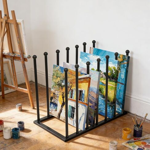 Metal Art Drying Rack Heavy-Duty Paint Display Stand Adjustable Multi-Tier Canvas Storage Organizer Rack for Boards, Painting Panels, Frames, Large Artworks - Studio & Gallery Essential in Kuwait