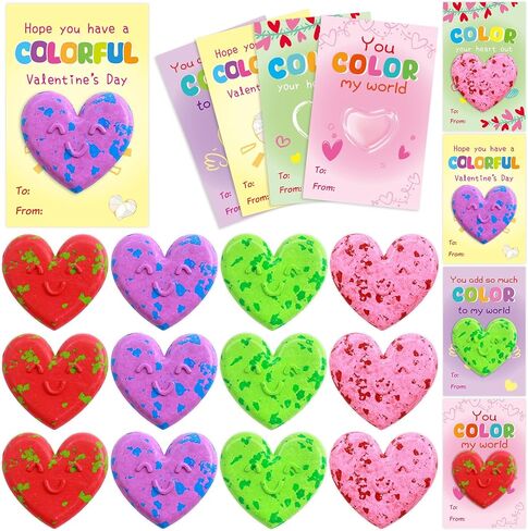 Fancy Land 24 Pack Valentines Gifts for Kids Classroom Heart Crayon Kids Valentines Day Cards for School Classroom Exchange Gifts Party Favors in Saudi Arabia