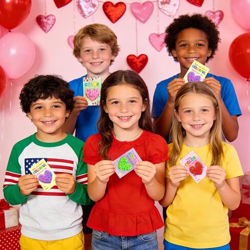 Fancy Land 24 Pack Valentines Gifts for Kids Classroom Heart Crayon Kids Valentines Day Cards for School Classroom Exchange Gifts Party Favors in Saudi Arabia