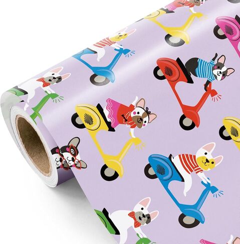 ورق تغليف الجرو من WRAPAHOLIC - لفة صغيرة - 17 بوصة × 9.8 قدم - ورق تغليف عيد ميلاد أصفر مثالي للأطفال الأولاد والبنات وحفلات استقبال المولود الجديد in Kuwait