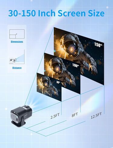 جهاز عرض رسم FEELWORLD HY520 للفنانين والأطفال المبتدئين، جهاز عرض فني محمول بدقة 720 بكسل عالي الدقة مع واي فاي 6 بلوتوث 5.0، حجر مفاتيح تلقائي، عرض 30-150 بوصة للتتبع والرسم واستخدام الفصول الدراسية المنزلية in Saudi Arabia