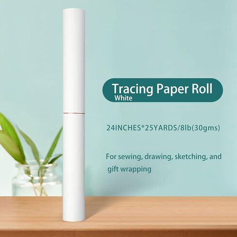 SEMLEART Tracing Paper Roll,24-inch x 25yard，White Translucent Vellum,Pattern Paper for Sewing, Drawing, Sketching, Gift Wrapping in Kuwait