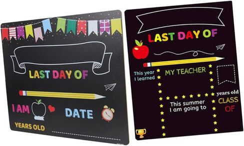 2pcs ’s Chalkboard Writing Board with PVC Surface for Kindergarten and Preschool Classroom Decor, Erasable School Sign for Back-to-School and Message Display in Saudi Arabia