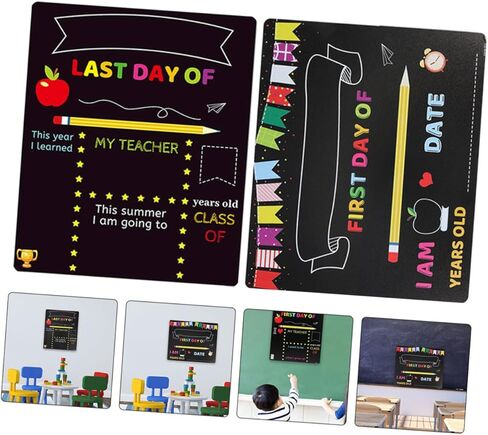 2pcs ’s Chalkboard Writing Board with PVC Surface for Kindergarten and Preschool Classroom Decor, Erasable School Sign for Back-to-School and Message Display in Saudi Arabia