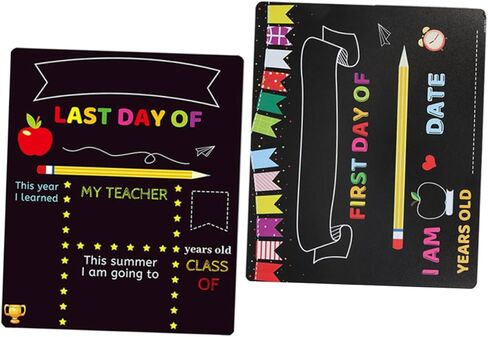 2pcs Writing Chalkboard PVC Erasable Blackboard for Kindergarten and Elementary School, ’s Message Board with First Day of School Sign, Classroom Decor and Supply in Saudi Arabia