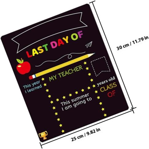 2pcs Writing Chalkboard PVC Erasable Blackboard for Kindergarten and Elementary School, ’s Message Board with First Day of School Sign, Classroom Decor and Supply in Saudi Arabia