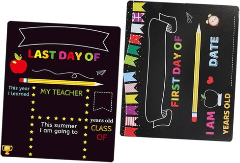 GALPADA 2pcs ’s Chalkboards for Kindergarten and School, Plastic Writing Boards with Message and Photo Signs, Classroom Supply, 1st Day School Poster Set in Saudi Arabia