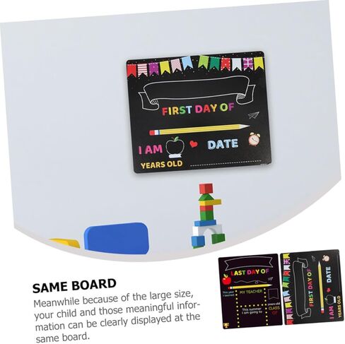 Vaguelly 2pcs Plastic School Chalkboards, Preschool and Kindergarten Writing Boards with PVC Surface, Reusable Message and Photo Boards for Classroom and Home Learning in Saudi Arabia
