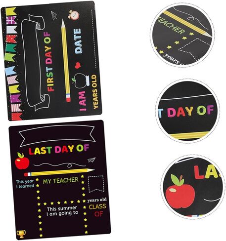 Vaguelly 2pcs Plastic School Chalkboards, Preschool and Kindergarten Writing Boards with PVC Surface, Reusable Message and Photo Boards for Classroom and Home Learning in Saudi Arabia