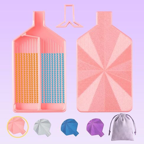 Diamond Art Trays with Lids, Multi-Color Partitioned Diamond Painting Tray, Suitable for 5D Diamond Dots, Silky Silver in Kuwait