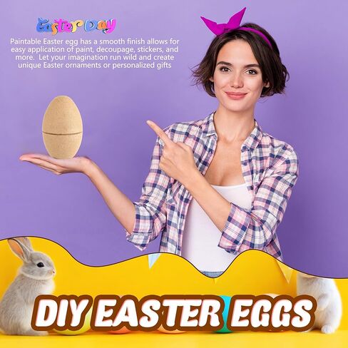 12 Pcs 6 Inch Brown Paper Easter Eggs Unpainted Empty Craft Eggs Large Paper Mache Egg for Easter Decor DIY Projects Hunt Games Party Favors in Saudi Arabia