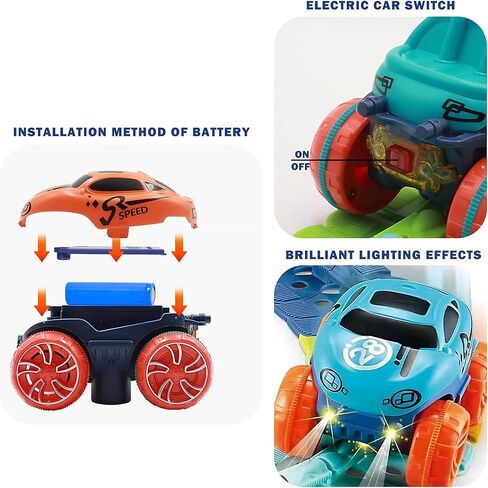 Race Track Toy for Kids Boys with LED Light-Up Car, Flexible Changeable Battery Electric Race Car Track for 3 4 5 6 7 8+Year Old Boys Girls as Birthday Party Gifts (184pcs,1car) in Saudi Arabia
