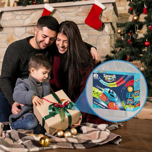 Race Track Toy for Kids Boys with LED Light-Up Car, Flexible Changeable Battery Electric Race Car Track for 3 4 5 6 7 8+Year Old Boys Girls as Birthday Party Gifts (184pcs,1car) in Saudi Arabia