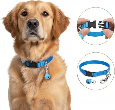 10 Pcs Pet Bells for Dog Collar, Metal Round Dog Bell Color Cat Bell Collar Charm Anti-Lost Training Loud Cat Bells with Clasp Pet Kitten Pendant Accessories for Pets Cats Dogs Collars Christmas Decor in Kuwait