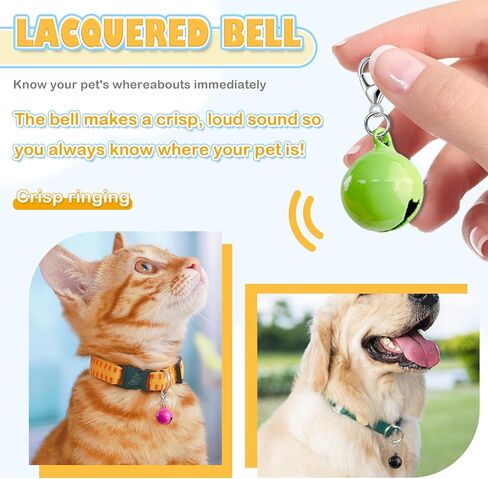 60 Pcs of Cat Bell for Collars, Small Jingle Bells for Dog Collars, Cat Bells for Collar Loud, Candy Colors Pet Bell with Clasp for Dog Collar Charms and Holiday Party Decoration in Saudi Arabia