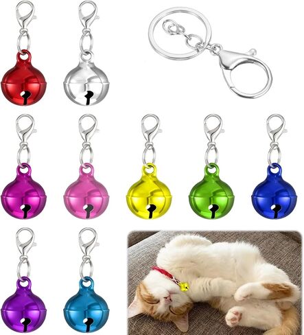 10 Pcs Cat Collar Bell Pet Bells for Cat Dog, Colourful Pet Small Bells with Clasps Pet Collar Accessories for Collars in Saudi Arabia