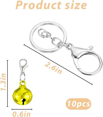 10 Pcs Cat Collar Bell Pet Bells for Cat Dog, Colourful Pet Small Bells with Clasps Pet Collar Accessories for Collars in Saudi Arabia