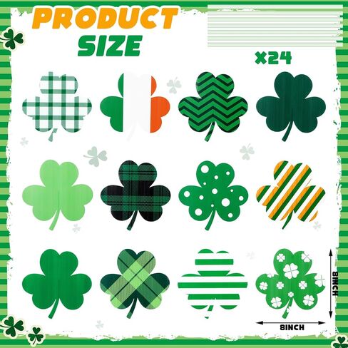 Thyle 12 Pcs 8 Inches St. Patricks Day Decorations Tree Ornaments Extra Large Shamrocks Tree Picks Plastic Clover Irish Decorations for St. Patricks Day Party Decor Gifts in Saudi Arabia
