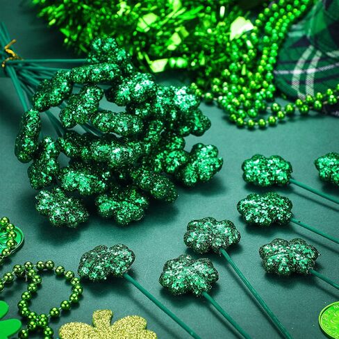 Singhoow 36 Pcs St. Patrick's Day Glitter Shamrock Picks Shamrock Foam Vase Picks for Table Centerpiece Vase Filler St Patricks Day Decorations in Kuwait