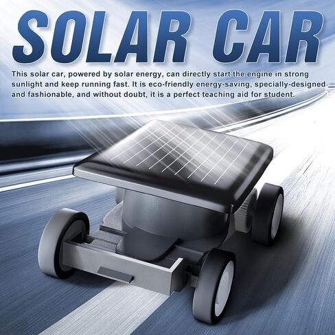 Solar Car Solar Energy Toys for Ages 2-4 5-7 8-10 Cool Solar Powered Tiny Mini Cars Educational Science Kits for Kids (Black) in Saudi Arabia