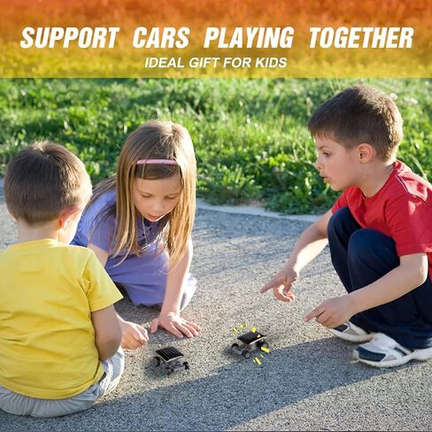 Solar Car Solar Energy Toys for Ages 2-4 5-7 8-10 Cool Solar Powered Tiny Mini Cars Educational Science Kits for Kids (Black) in Saudi Arabia