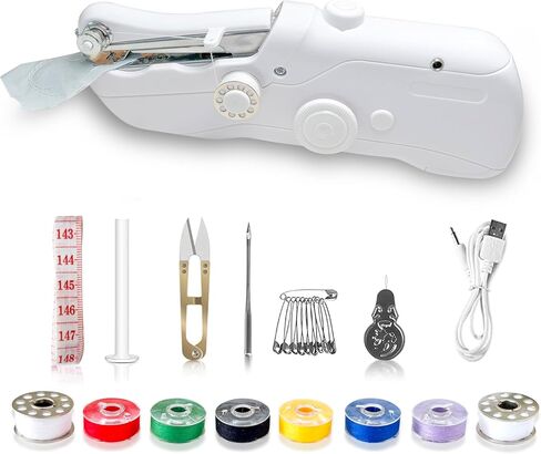 Handheld mini sewing machine, portable fast electric sewing machine, suitable for beginners and adults, and handheld fast sewing device suitable for DIY family travel. in Saudi Arabia