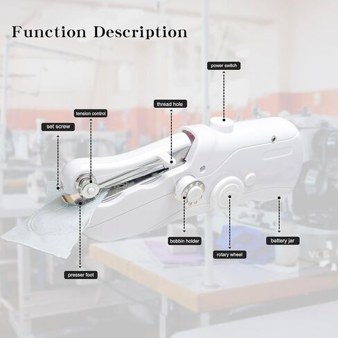 Handheld mini sewing machine, portable fast electric sewing machine, suitable for beginners and adults, and handheld fast sewing device suitable for DIY family travel. in Saudi Arabia