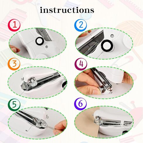Handheld mini sewing machine, portable fast electric sewing machine, suitable for beginners and adults, and handheld fast sewing device suitable for DIY family travel. in Saudi Arabia