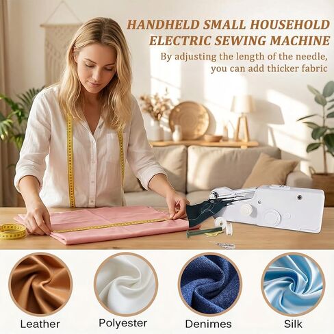 Handheld Sewing Machine, Portable Electric Sewer for Quick Repairs & DIY, Sew Clothes, Fabrics, Curtains, Travel & Home Use in Saudi Arabia