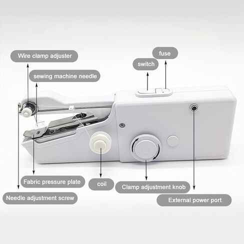 Handheld Sewing Machine, Portable Electric Sewer for Quick Repairs & DIY, Sew Clothes, Fabrics, Curtains, Travel & Home Use in Saudi Arabia