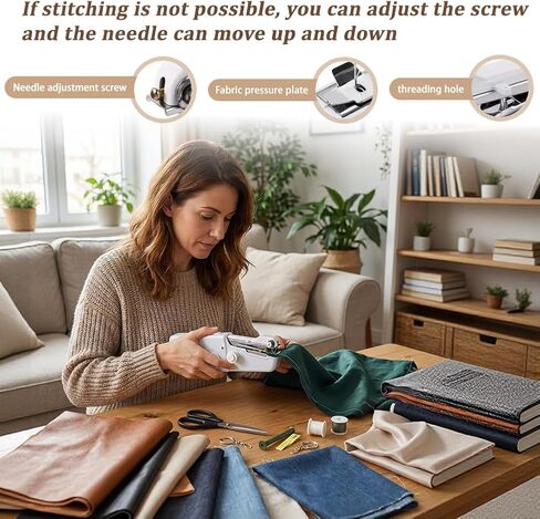 Handheld Sewing Machine, Portable Electric Sewer for Quick Repairs & DIY, Sew Clothes, Fabrics, Curtains, Travel & Home Use in Saudi Arabia