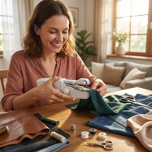 Handheld Sewing Machine, Portable Electric Sewer for Quick Repairs & DIY, Sew Clothes, Fabrics, Curtains, Travel & Home Use in Saudi Arabia