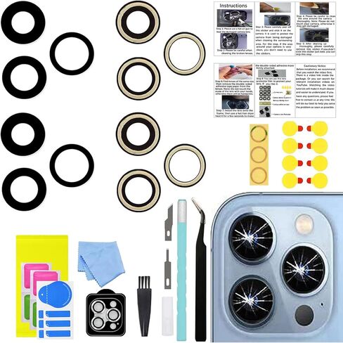 for iPhone 13 Pro and iPhone 13 Pro Max Camera Lens Replacement,2 Sets OEM Original Camera Glass Lens for iPhone 13 Pro/iPhone 13 Pro Max with Pre-Installed Adhesive+Repair Tools in Saudi Arabia