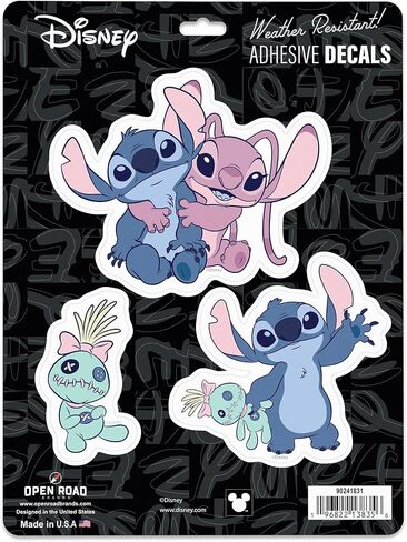 Disney Lilo and Stitch 3 Pack Adhesive Vinyl Decals - Fun Set of Stitch Stickers for Car or Truck in Kuwait