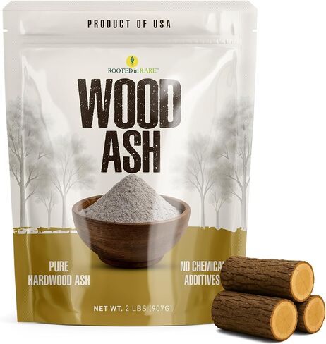 Wood Ash - Pure Hardwood Ash Made in USA - Double Sifted for Consistent Quality - No Additives - 2LB Resealable Bag in Saudi Arabia
