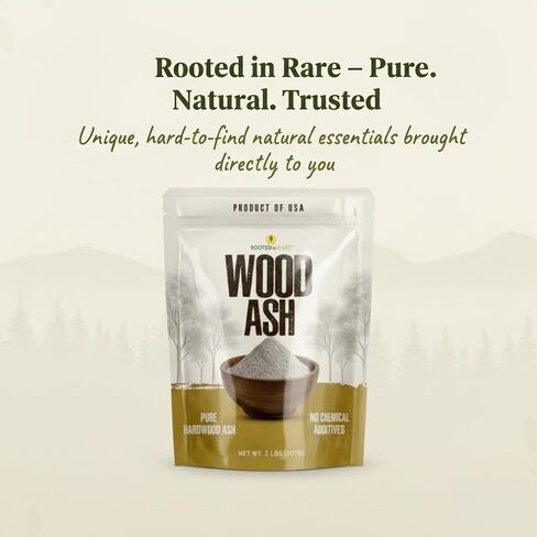 Wood Ash - Pure Hardwood Ash Made in USA - Double Sifted for Consistent Quality - No Additives - 2LB Resealable Bag in Saudi Arabia