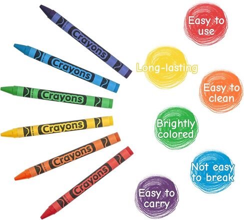 Crayons 12 Colors of 6-Pack (72 Crayons) for Coloring Books Individually Wrapped, Art Supplies for Coloring in Saudi Arabia