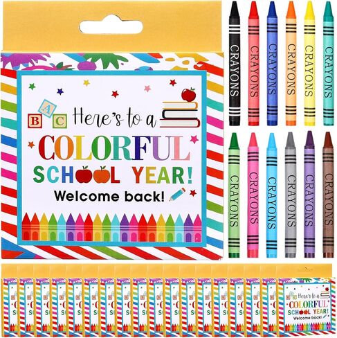28 Packs Valentines Day Gift Kids 6 Color Crayons Bulk Individual Packs Crayons Assorted Colors Art Set School Supplies Classroom Exchange Gift in Saudi Arabia