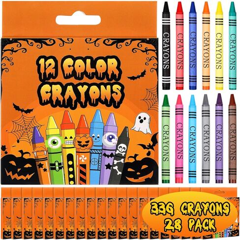 28 Packs Valentines Day Gift Kids 6 Color Crayons Bulk Individual Packs Crayons Assorted Colors Art Set School Supplies Classroom Exchange Gift in Saudi Arabia