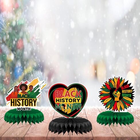 Black History Month Decorations Black History Month Centerpiece for Black History Month Table Party Decorations Black History Honeycomb Centerpiece for Black History Month Decoration, 9Pcs in Saudi Arabia