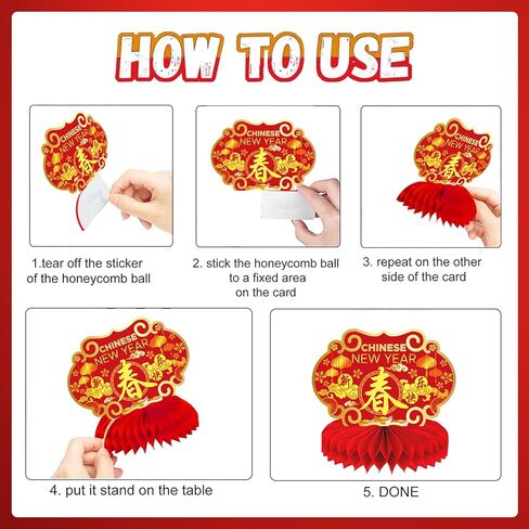 9Pcs Chinese New Year Centerpieces - Chinese New Year Table Centerpieces for Year of The Horse Decorations in Saudi Arabia