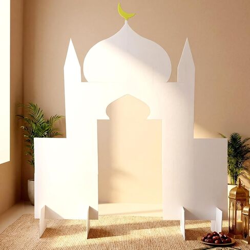 Ramadan Eid Mosque Decorations 59 x 54 Inch DIY Cardboard Mosque Castle for Home Ramadan Playhouse Corner Activities for Islamic Muslim Eid Mubarak Masjid Islamic Art Decor Learning Praying in Kuwait