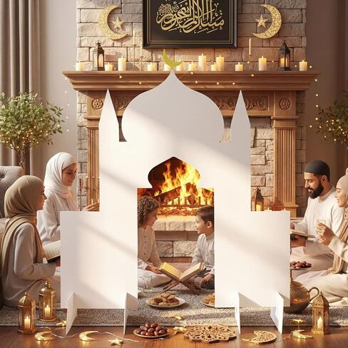 Ramadan Eid Mosque Decorations 59 x 54 Inch DIY Cardboard Mosque Castle for Home Ramadan Playhouse Corner Activities for Islamic Muslim Eid Mubarak Masjid Islamic Art Decor Learning Praying in Kuwait